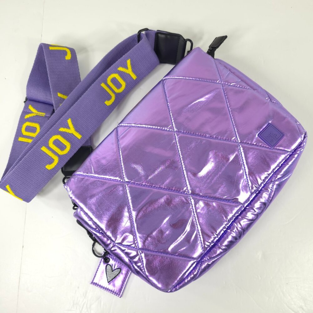 SHAWN KILLINGER x IHKWIP Knotted CROSSBODY Bag METALLIC PURPLE Lavender Joy *EUC